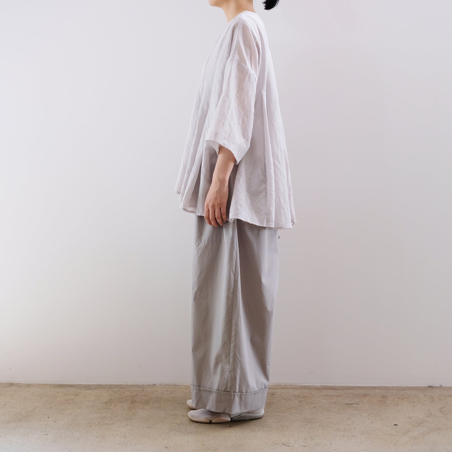 Silk Cotton Lawn Tuck Blouse