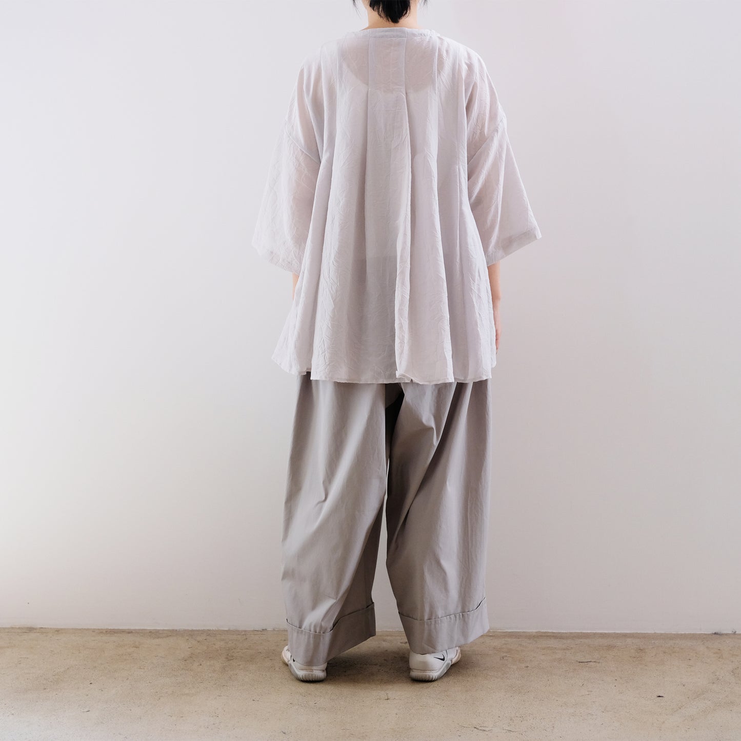 Silk Cotton Lawn Tuck Blouse