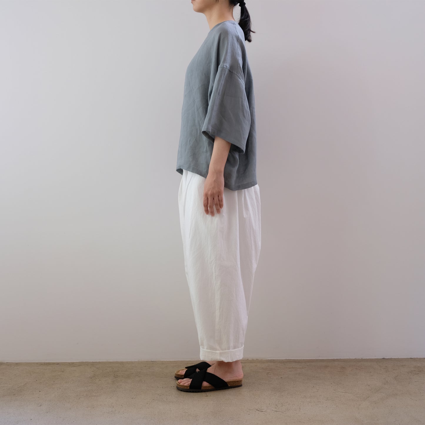 French Linen Wide Pullover Blouse