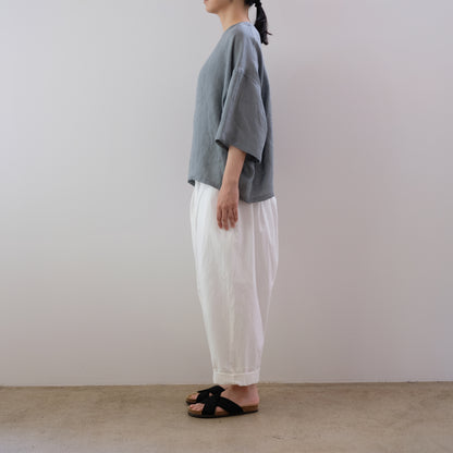 French Linen Wide Pullover Blouse