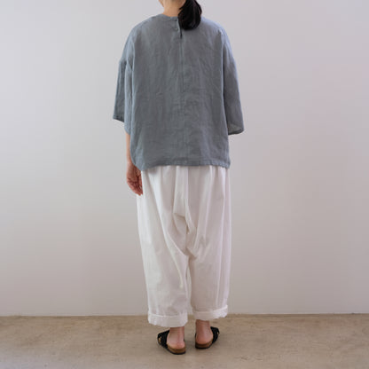 French Linen Wide Pullover Blouse