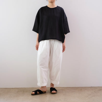 French Linen Wide Pullover Blouse