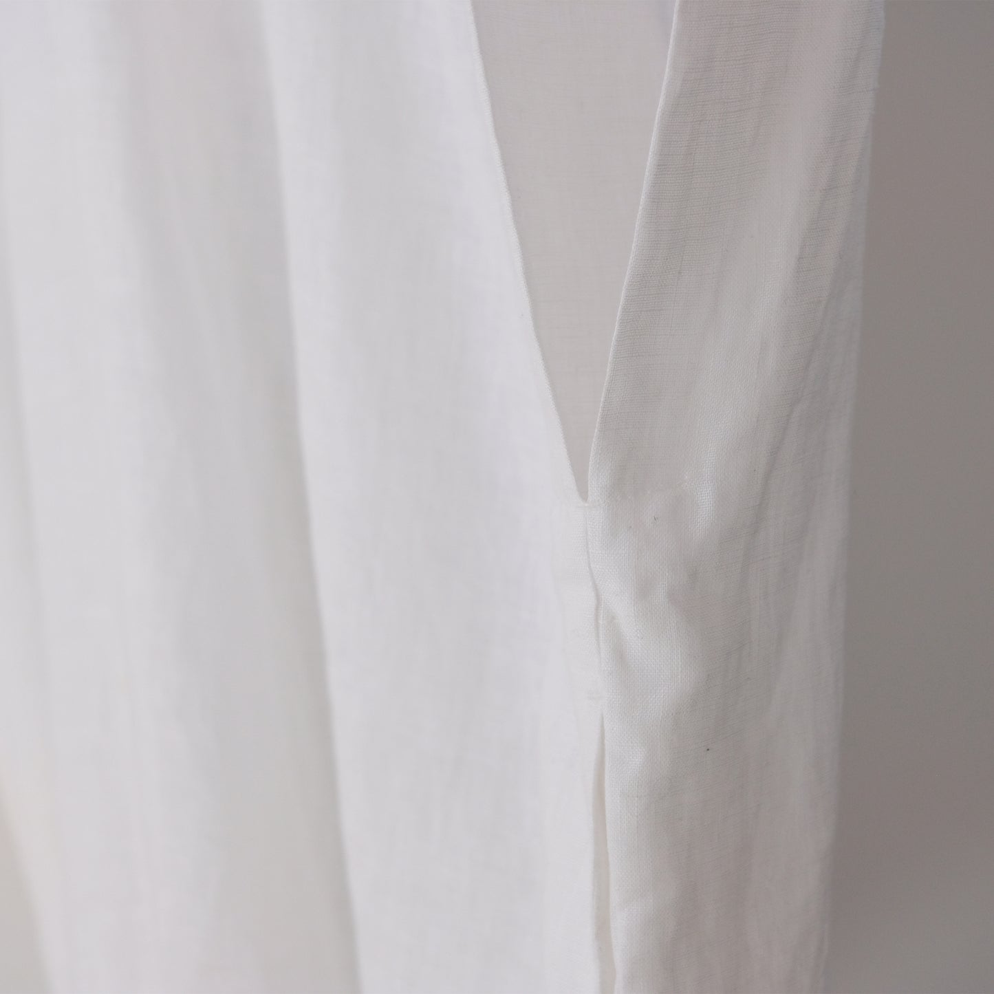 French Linen Stand Collar Long Shirt