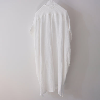French Linen Stand Collar Long Shirt