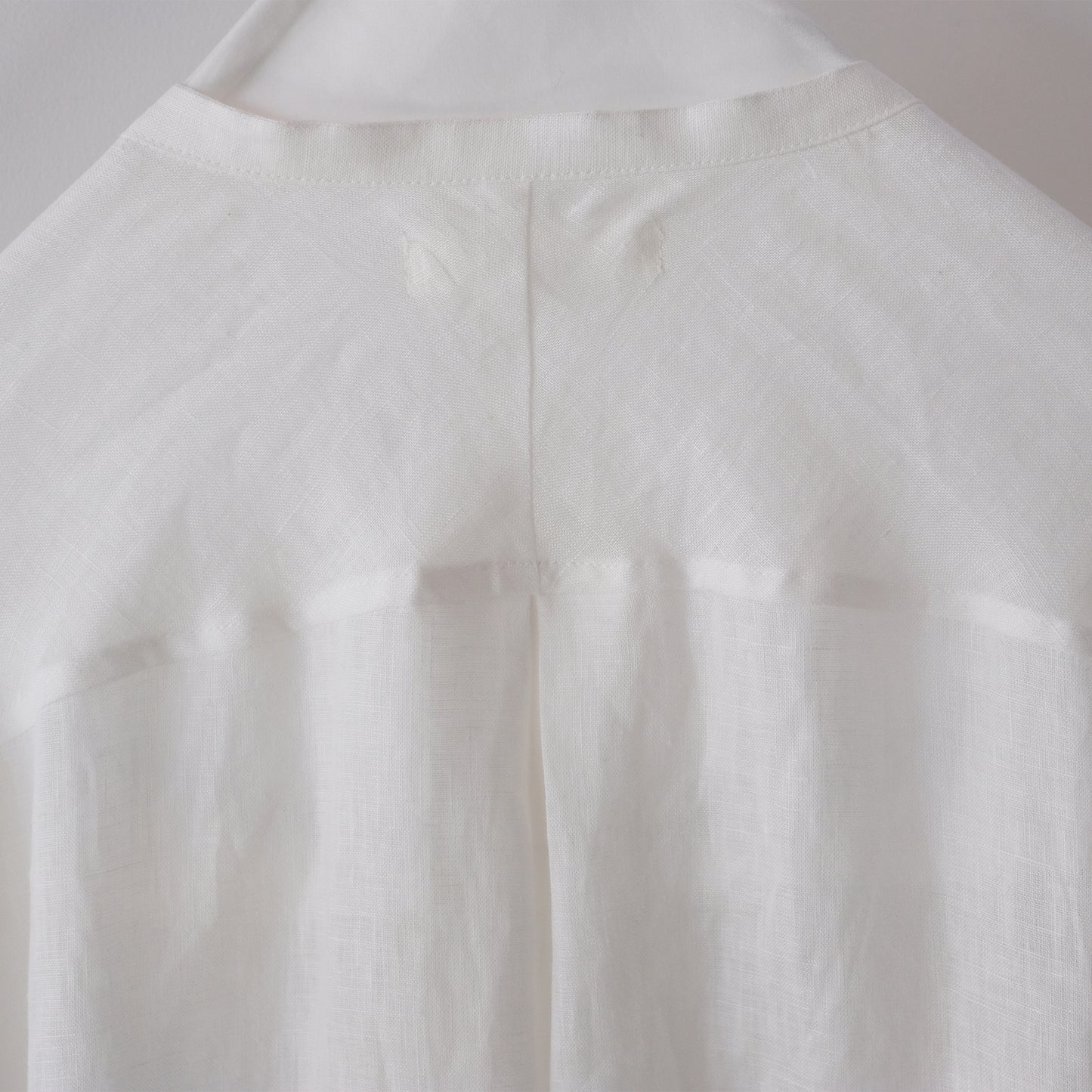 French Linen Stand Collar Long Shirt