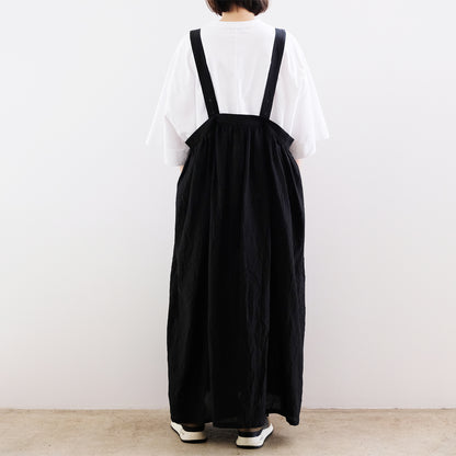 Silk Cotton Lawn Gather Dress - Black