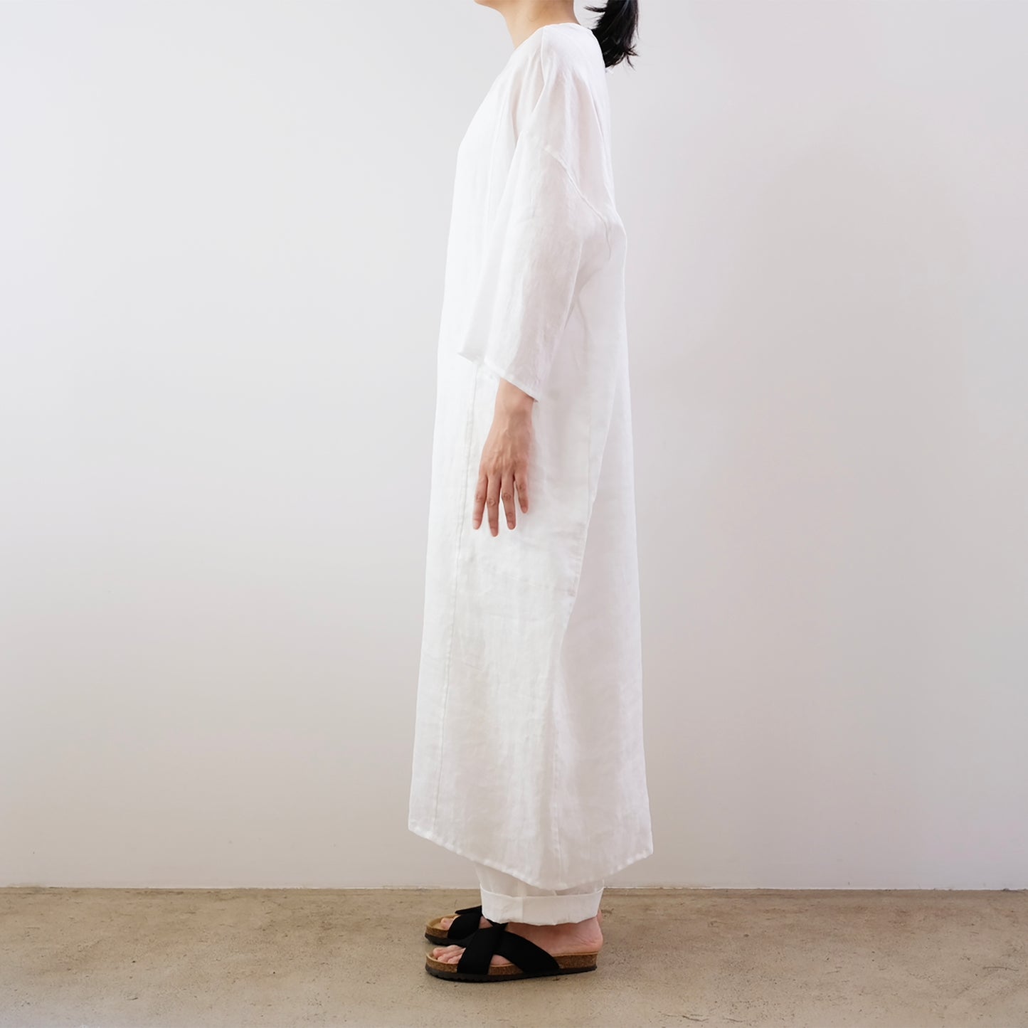 French Linen Boat Neck Dress