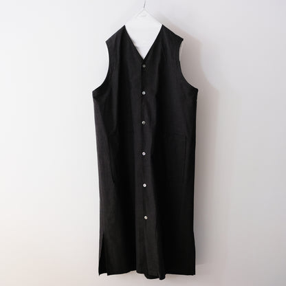 Organic Cotton Linen V-Neck Long Dress