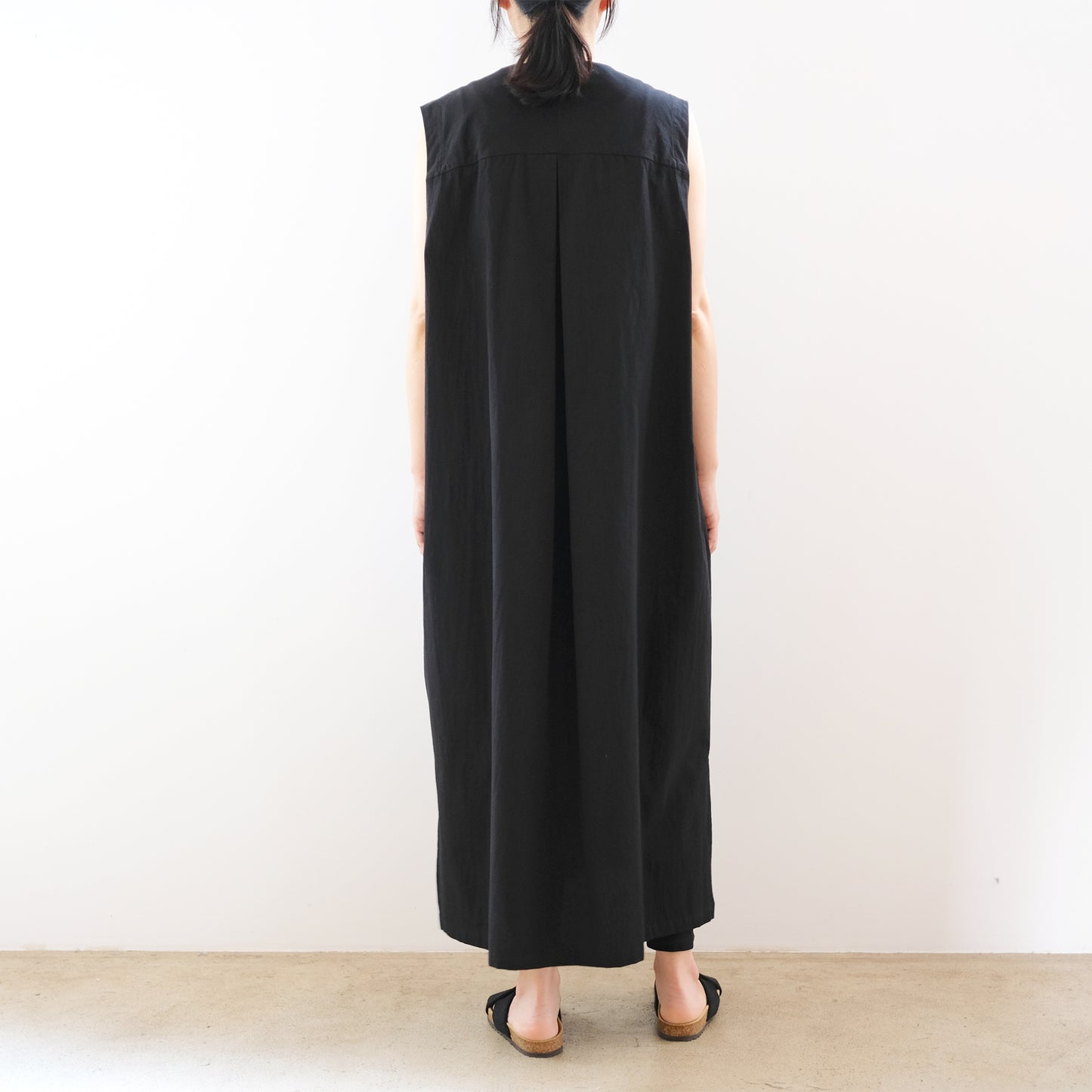 Organic Cotton Linen V-Neck Long Dress
