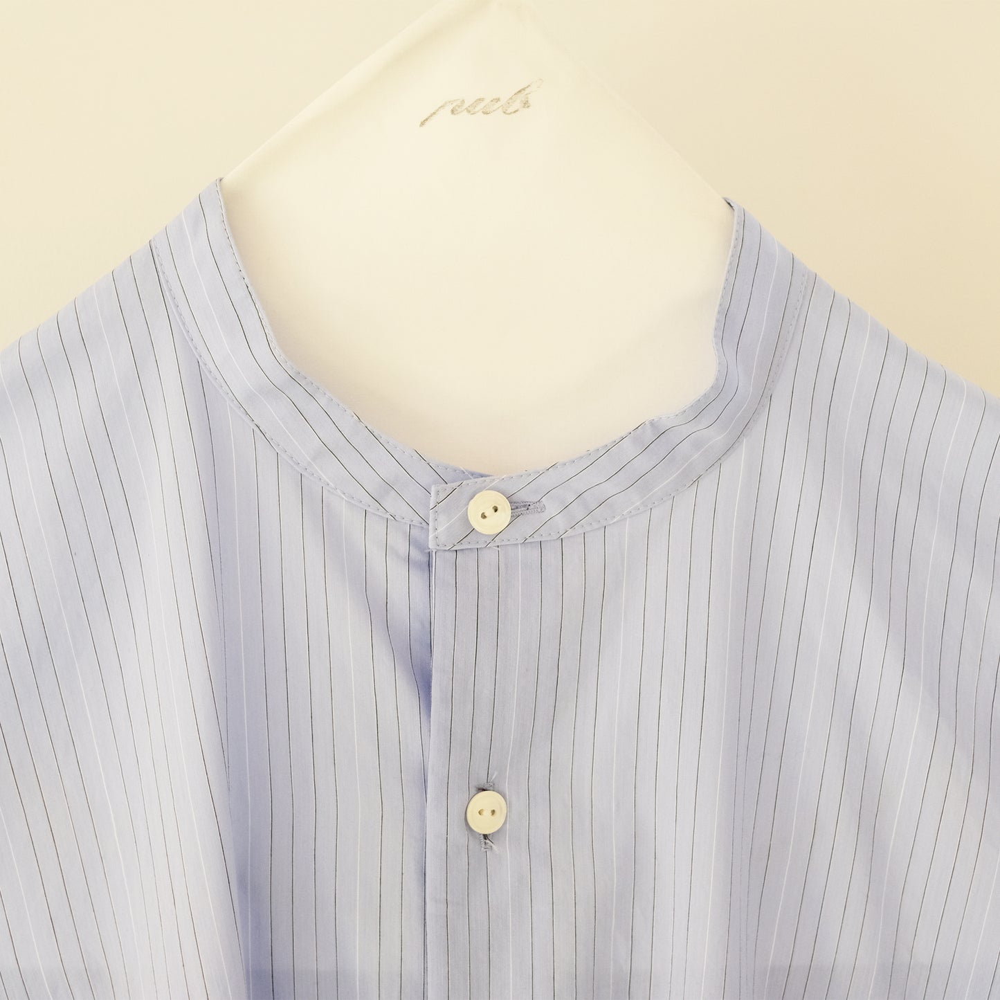 Band collar long shirt dress