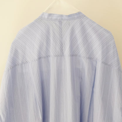 Band collar long shirt dress