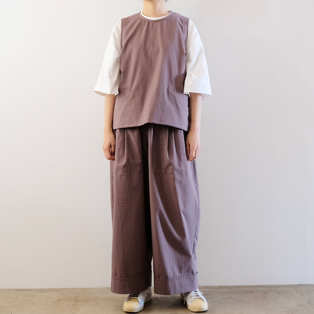 Cotton Wide-Leg Easy Pants