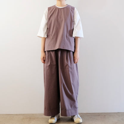 Cotton Wide-Leg Easy Pants