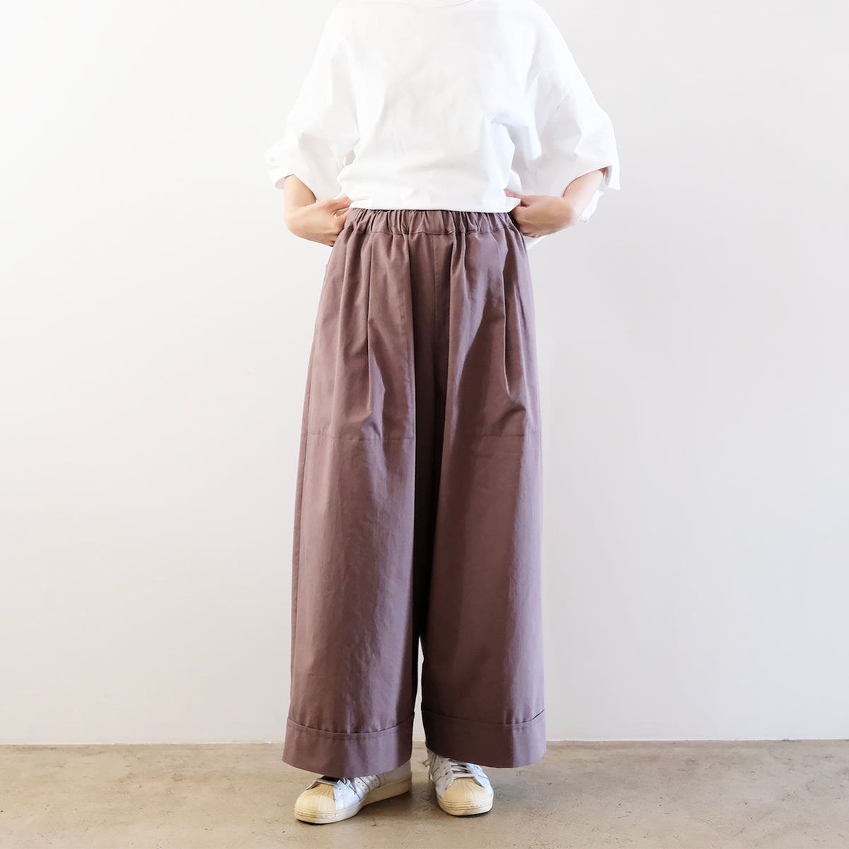 Cotton Wide-Leg Easy Pants