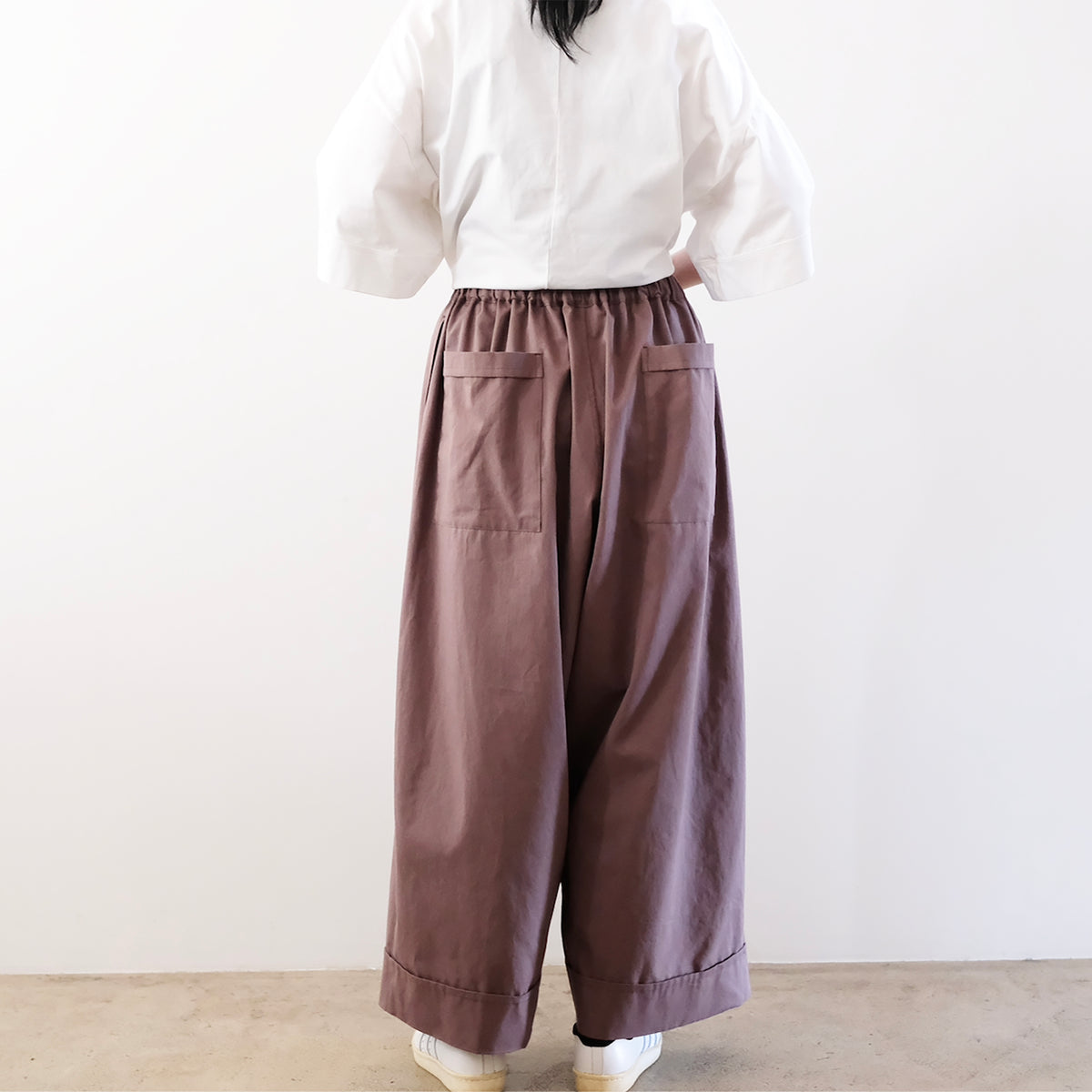 Cotton Wide-Leg Easy Pants